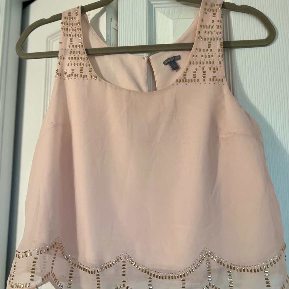 Women’s pink crop top with gem details